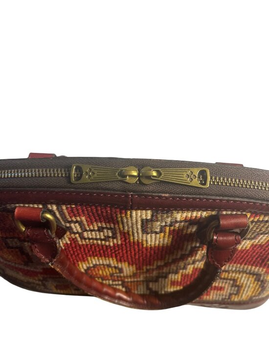 Patricia Nash Tarma Satchel handbag Peruvian | Mercari Patricia Nash Peruvian Tapestry Tarma Satchel Purse Leather Trim shoulder bag
